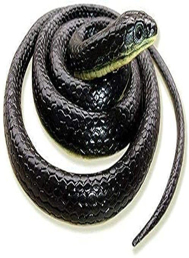 JAPSI Realistic Rubber Toy Snake| Prank Toy | Black Garden Prop| 71 Cms| Age 3+ - Image 1